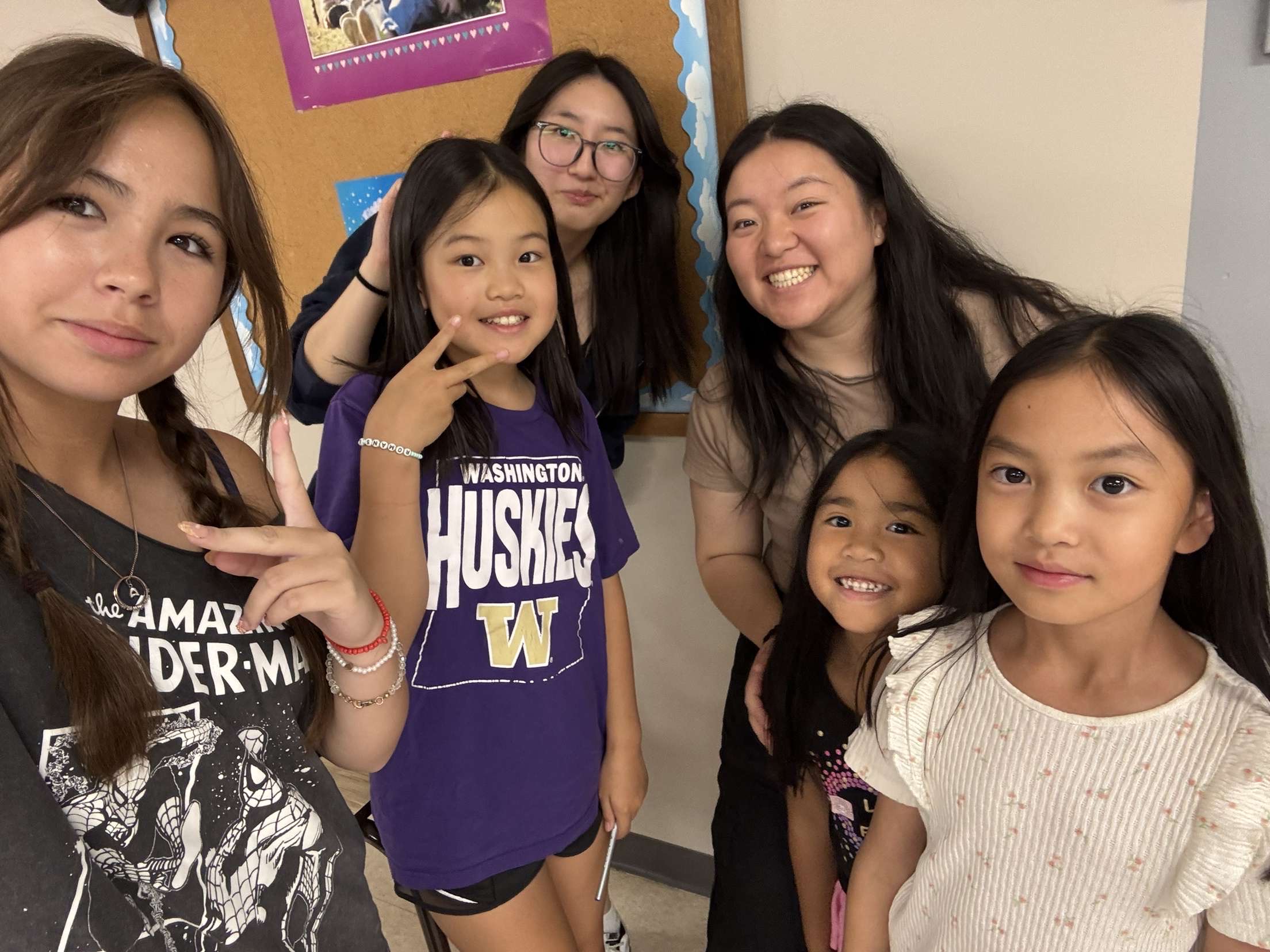 Kids gather at Sunday school and pose for the camera