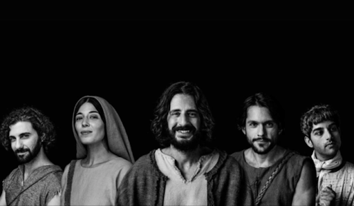 Jesus and the chosen ones are smiling. 