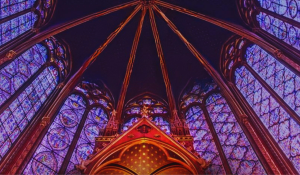 The ceiling of a cathedral